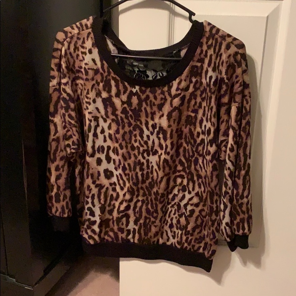 Lace back sweater